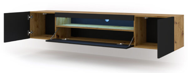 AURA rtv 200 Artisan CzarnyMat wiszaca otwarta