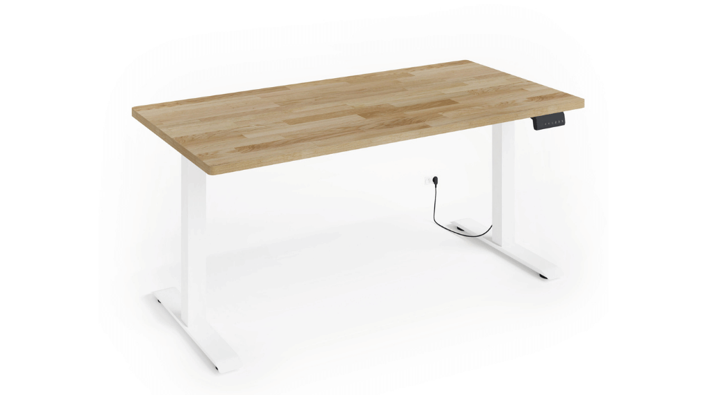 Biurko regulowane BIM Natural Desk fornir dębowy 160x80x3 dąbbiały