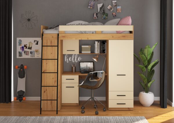 LEVEL L aranżacja front dąb artisan krem