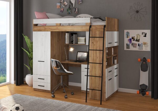 LEVEL P aranżacja bok craft złoty craft biały