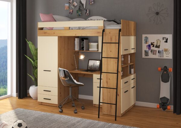 LEVEL P aranżacja bok dąb artisan krem