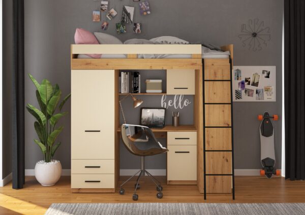 LEVEL P aranżacja front dąb artisan krem