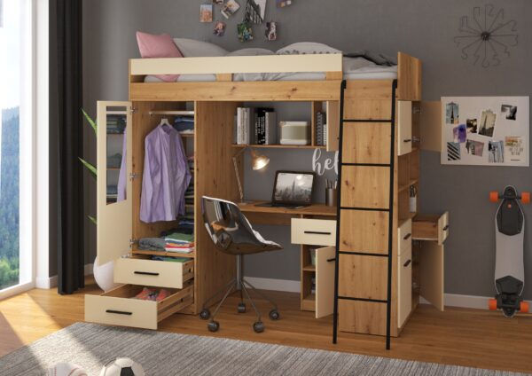 LEVEL P aranżacja open dąb artisan krem