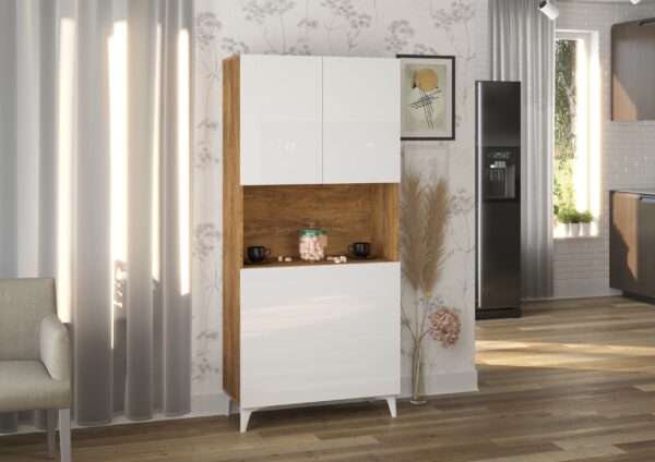 MEGAN 1 aranżacja 3 dąb burgundzki biały połysk