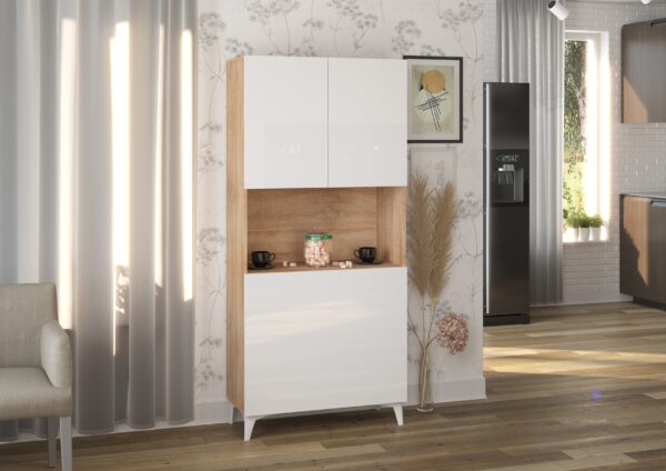 MEGAN 1 aranżacja 3 sonoma jasna biały połysk