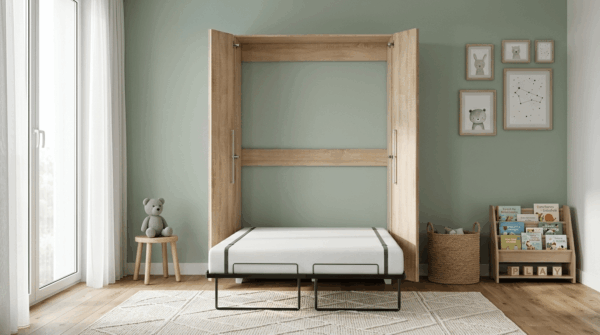 Półkotapczan pionowy TEDDY 120×200 cm łóżko dąb sonoma