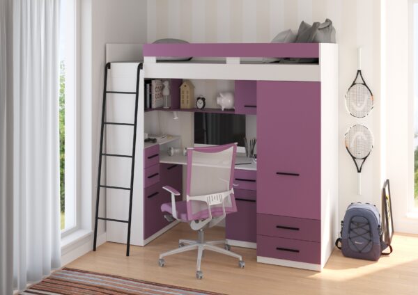 SMYK L aranżacja bok biały lawenda fiolet