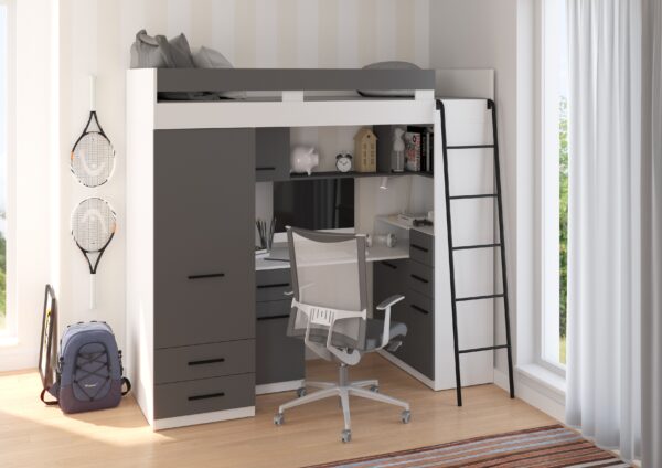 SMYK P aranżacja bok biały grafit