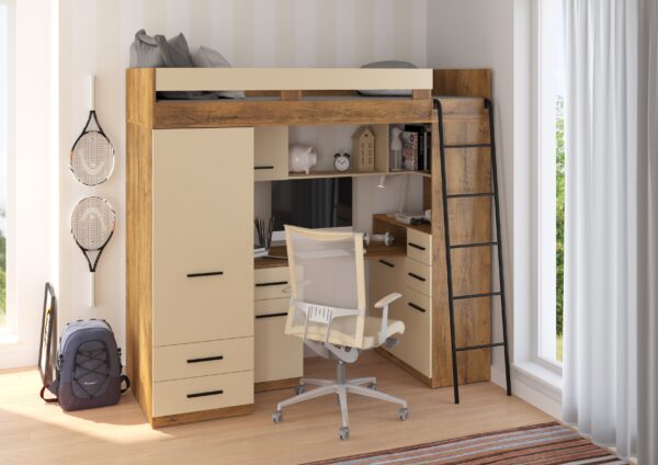 SMYK P aranżacja bok dąb burgundzki krem