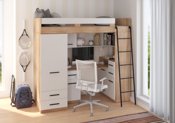 SMYK P aranżacja bok sonoma jasna biały