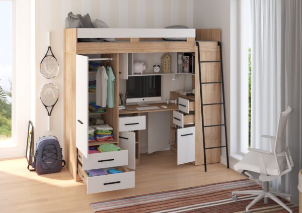 SMYK P aranżacja bok sonoma jasna biały open