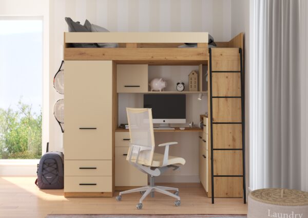 SMYK P aranżacja front dąb artisan krem