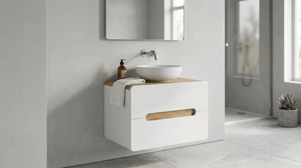 Szafka łazienkowa pod umywalkę 80 cm ARUBA WHITE wisząca 2S