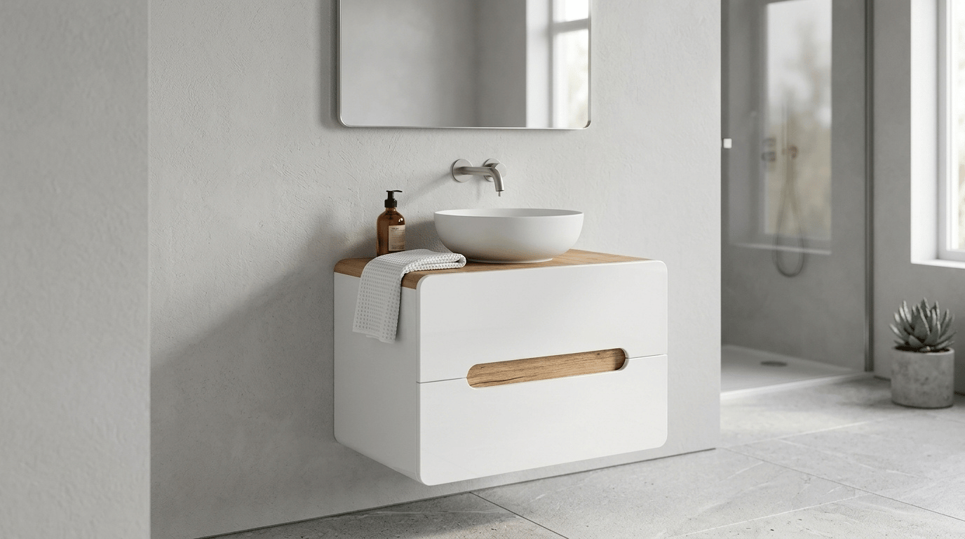 Szafka łazienkowa pod umywalkę 80 cm ARUBA WHITE wisząca 2S