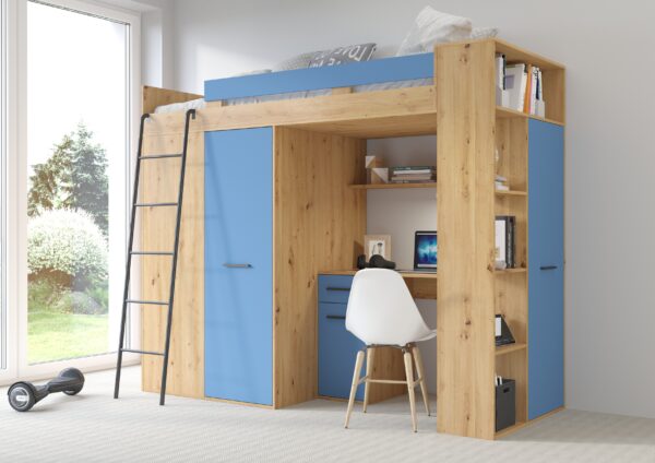 VERANA L aranżacja bok dąb artisan niebieski