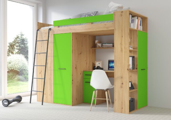 VERANA L aranżacja bok dąb artisan zielony