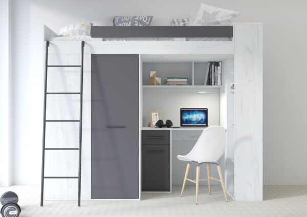 VERANA L aranżacja front craft biały grafit