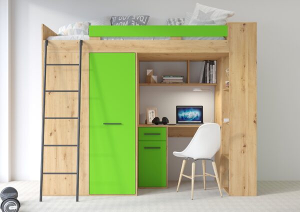 VERANA L aranżacja front dąb artisan zielony