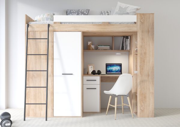 VERANA L aranżacja front sonoma jasna biały