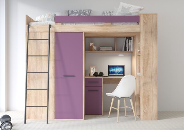 VERANA L aranżacja front sonoma jasna fiolet