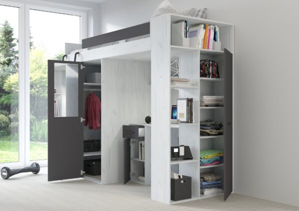 VERANA L aranżacja open craft biały grafit