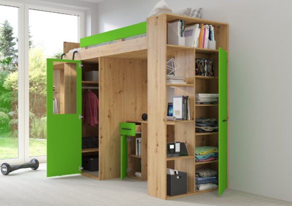 VERANA L aranżacja open dąb artisan zielony