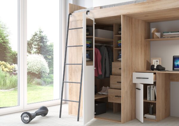 VERANA L aranżacja szafa sonoma jasna biały