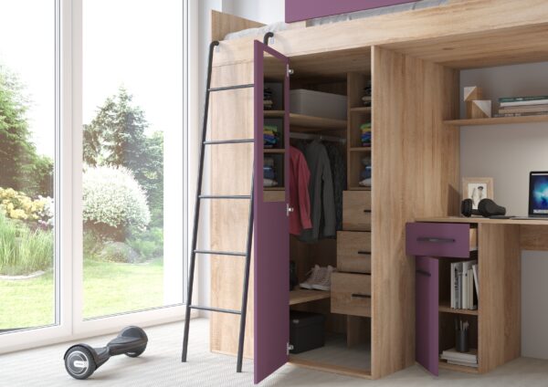 VERANA L aranżacja szafa sonoma jasna fiolet