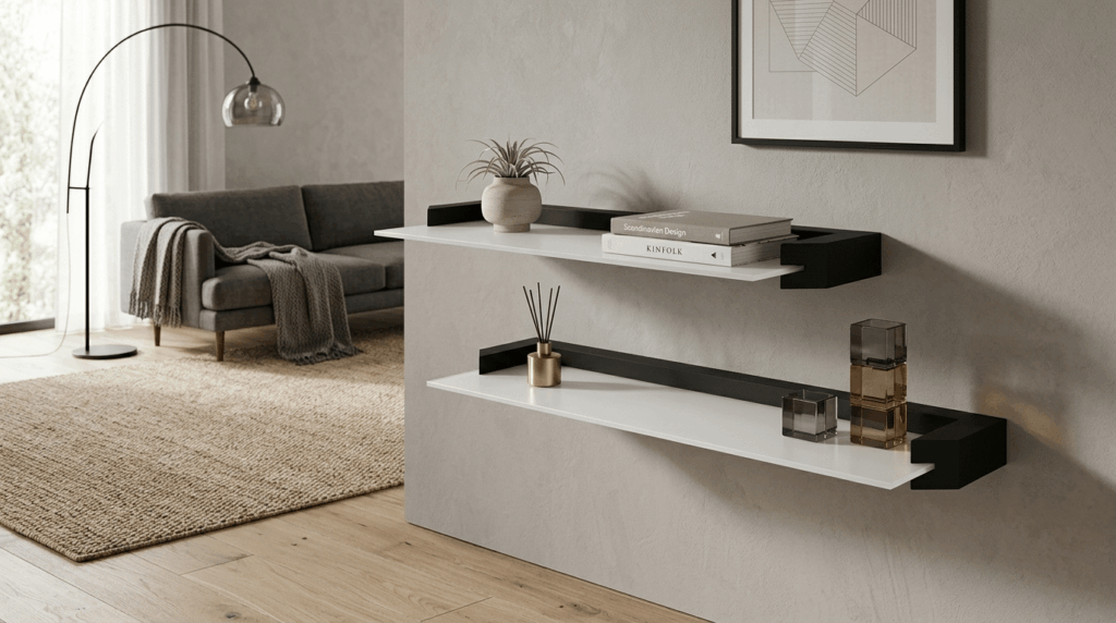 Zestaw 2 półek wiszących AURIS 60 cm czarny