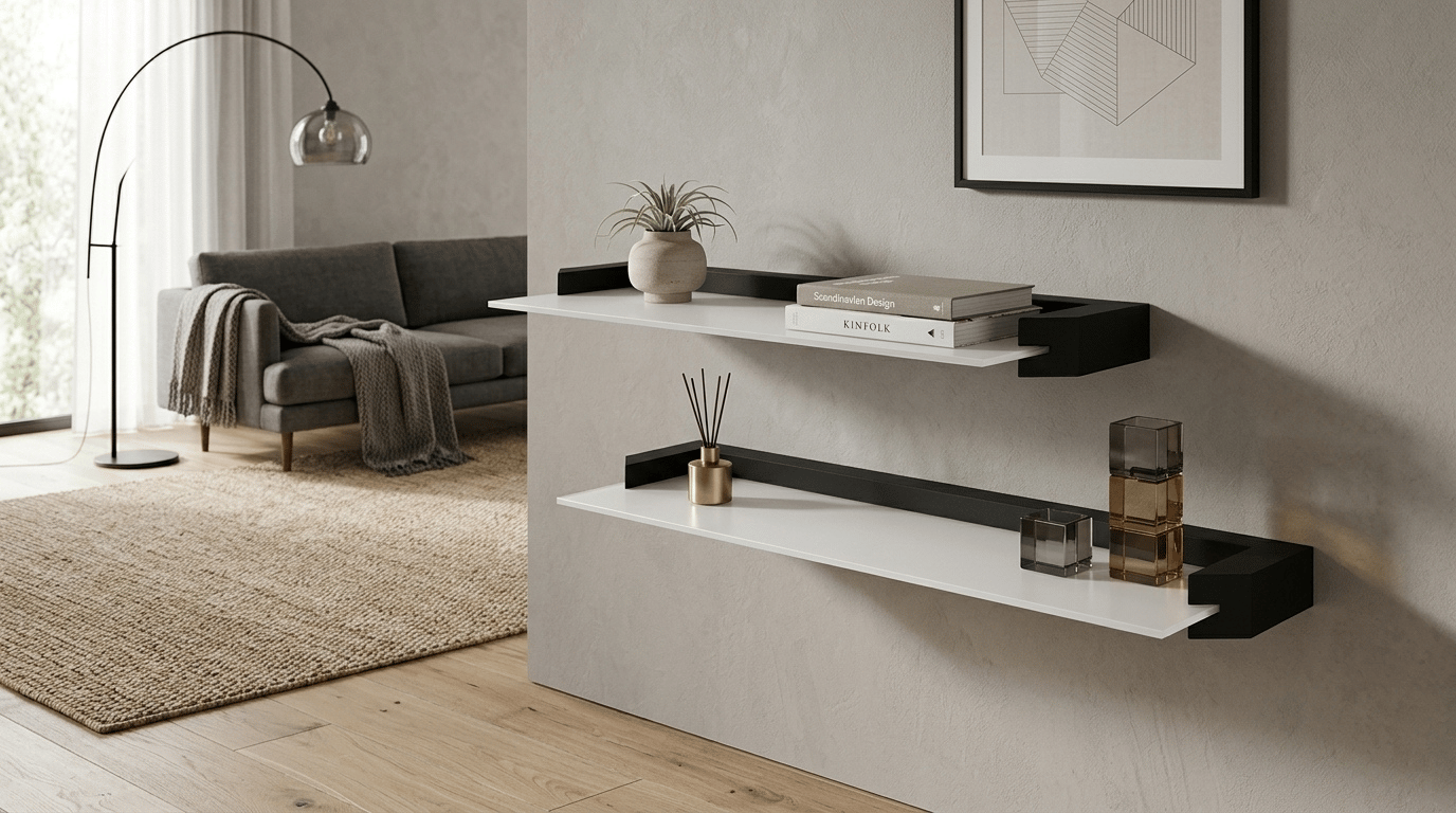 Zestaw 2 półek wiszących AURIS 60 cm czarny