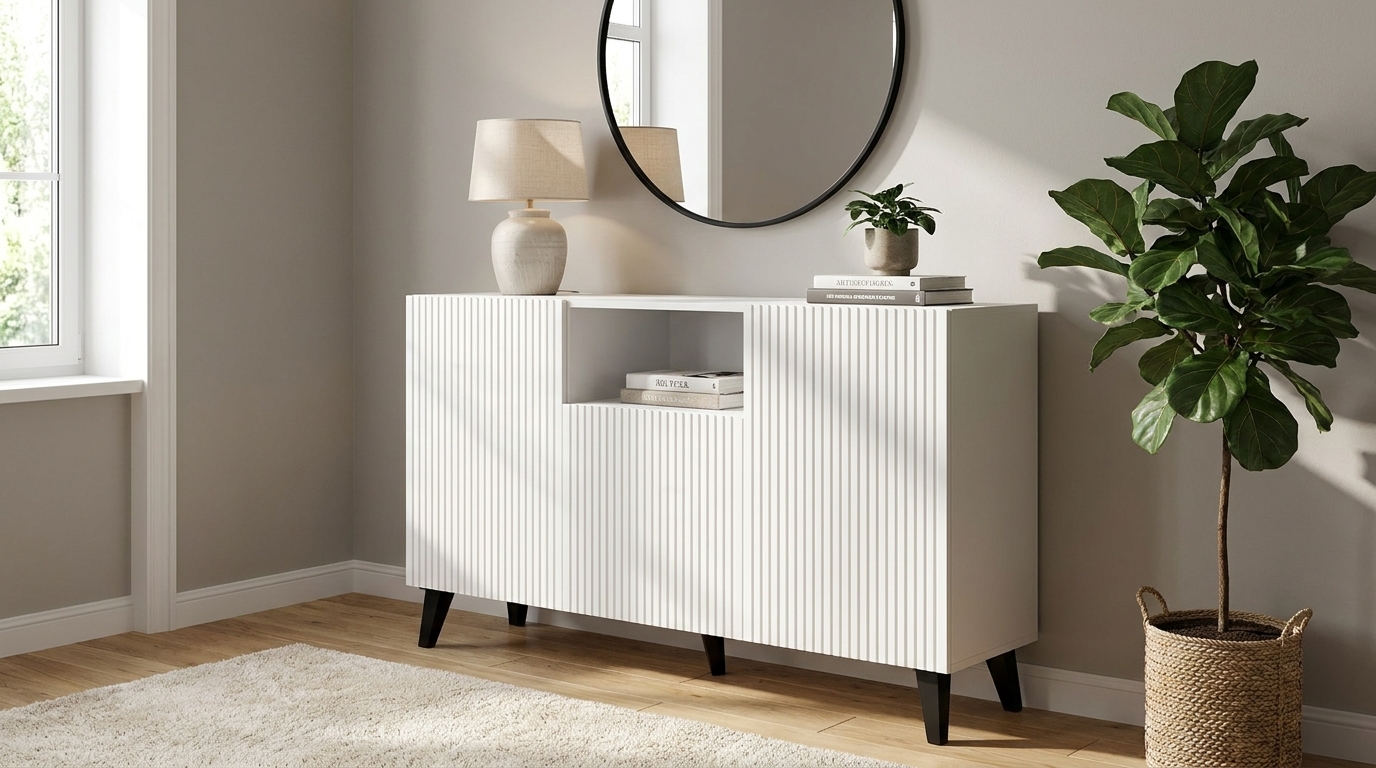 komoda ravenna b 150 2d1dm frez bialy mat nozki czarne generated