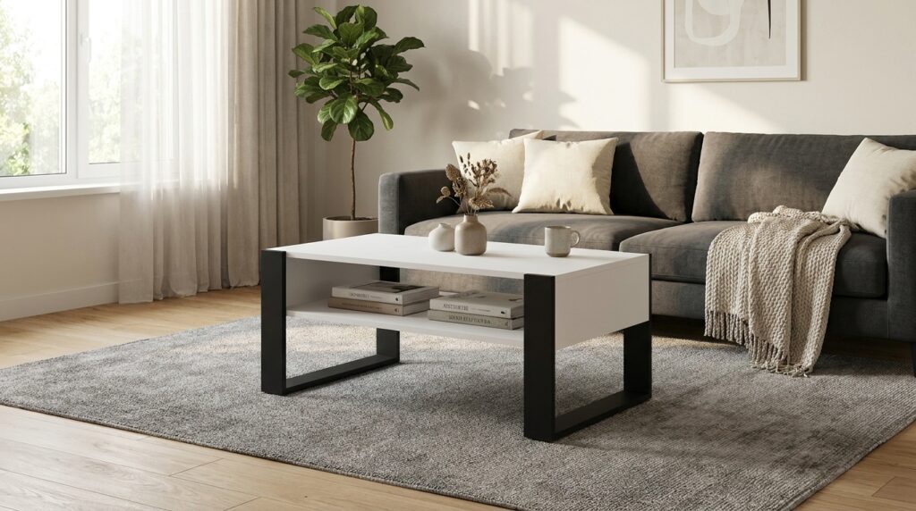 lawa stolik kawowy nuka f 110 cm bialy mat
