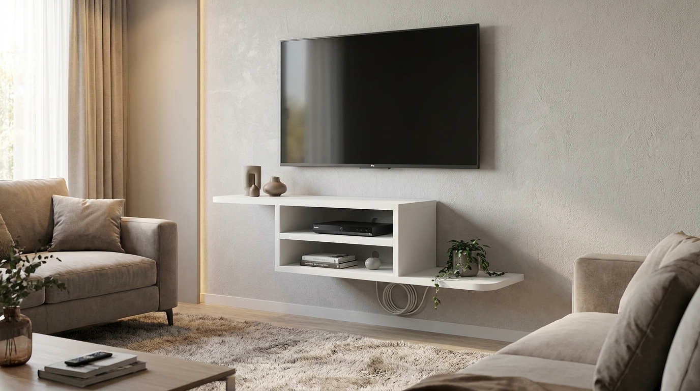polka pod telewizor dedal 90 cm bialy mat generated