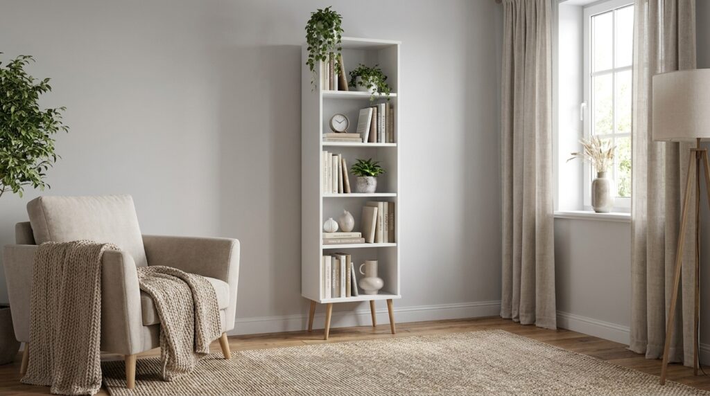 regal stojacy malibo 180 cm bialy mat generated