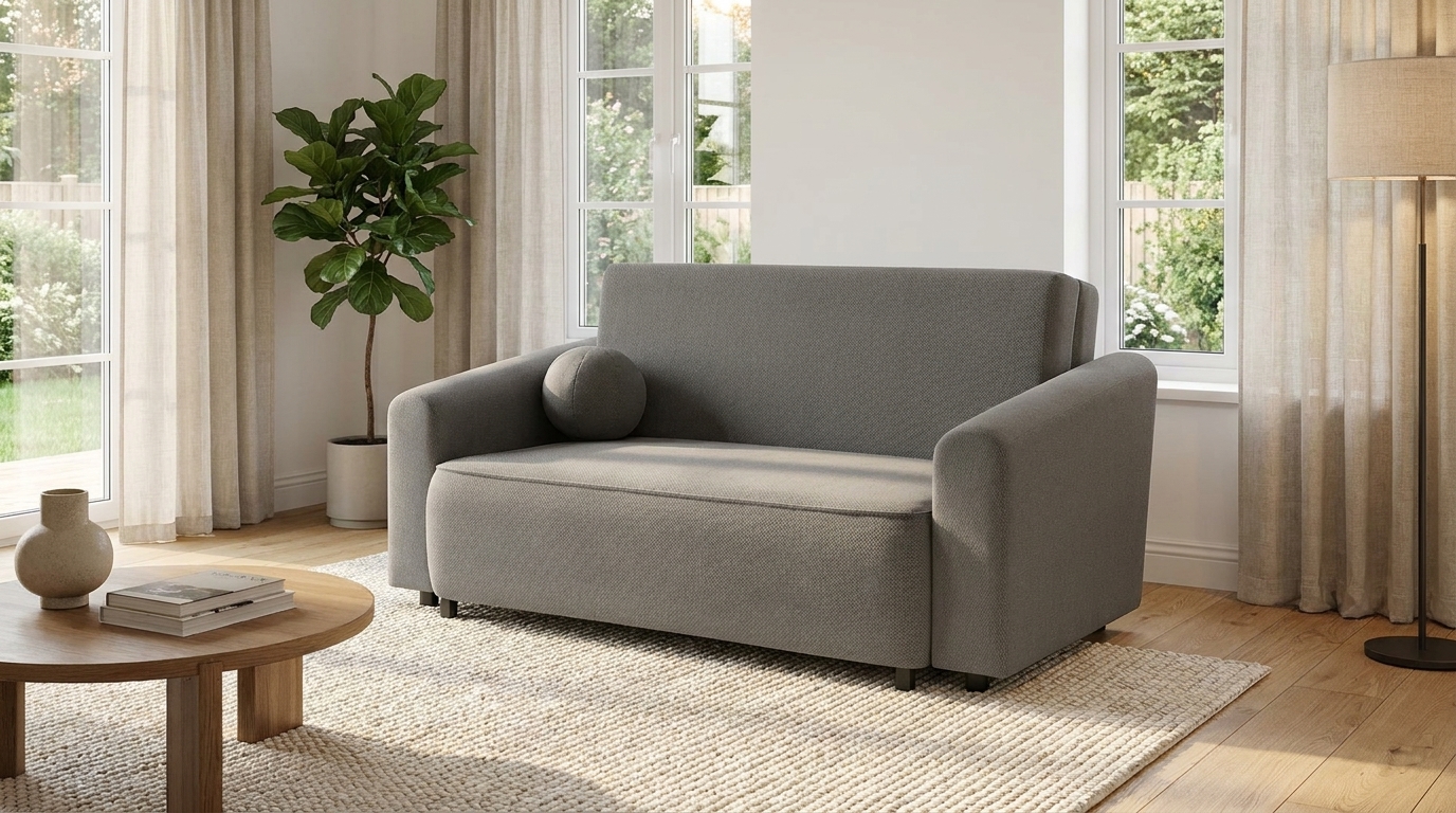 sofa rozkladana nesso 130 cm 2dl ciemnoszary