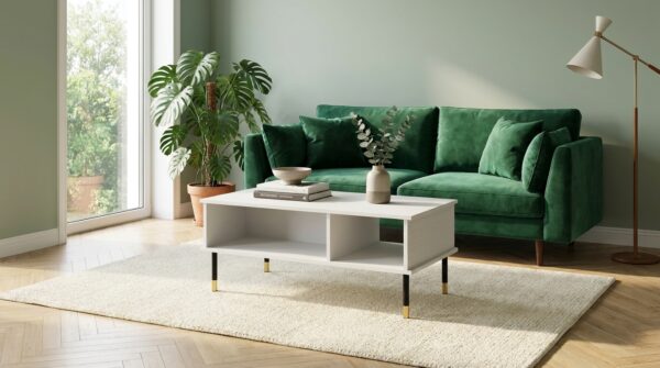 stolik kawowy sherwood 110x55 cm frezowany bialy mat generated