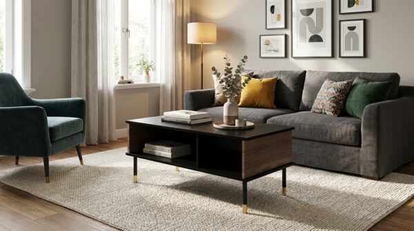 stolik kawowy sherwood 110x55 cm frezowany czarny mat dab catania generated