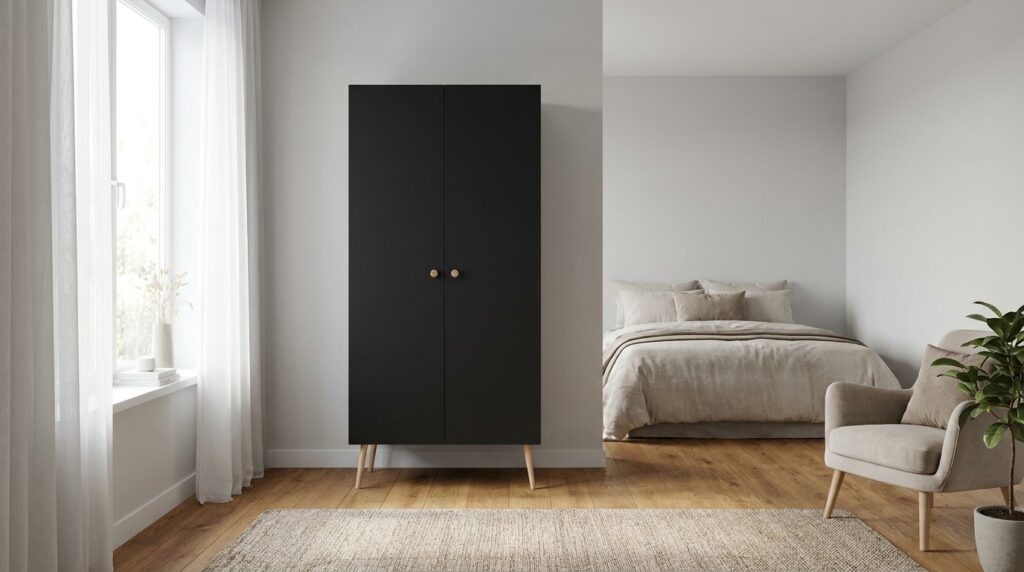 szafa dwudrzwiowa malibo 87 cm 5p czarny mat