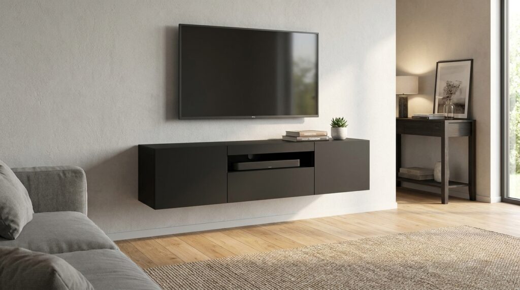 szafka rtv aura 150 cm czarny mat uniwersalna