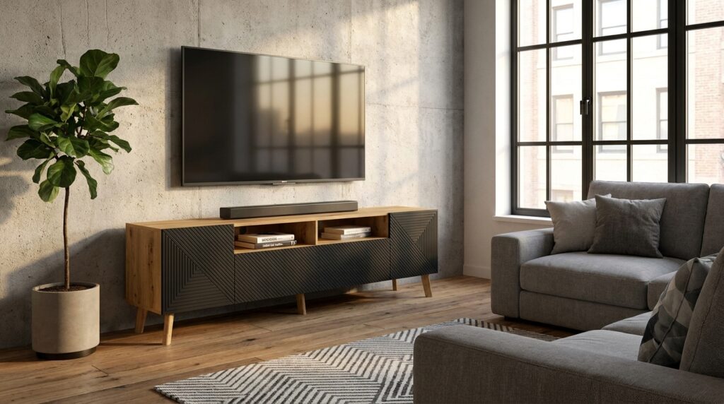 szafka rtv luxi 195 cm dab artisan czarny mat generated