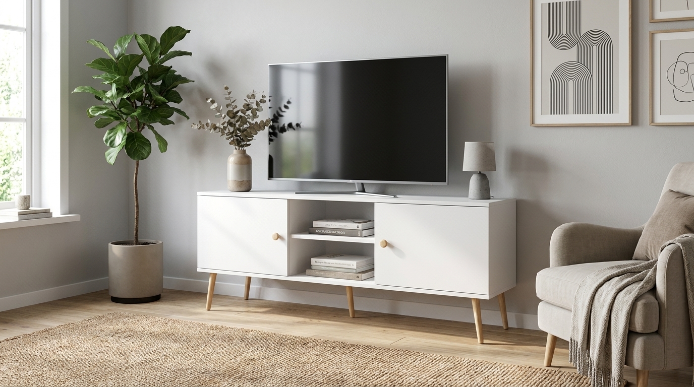 szafka rtv malibo 150 cm bialy mat generated