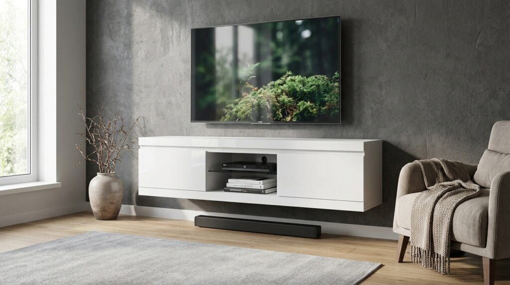szafka rtv net pod telewizor 180 cm bialy polysk generated
