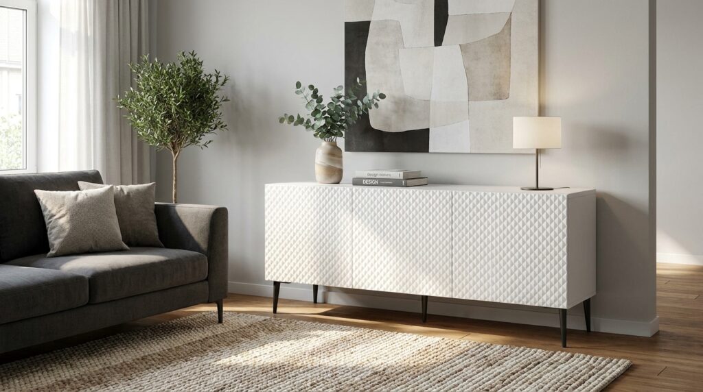 szafka rtv ravenna c 150 cm 3d bialy mat bialy polysk diament szpilki czarne