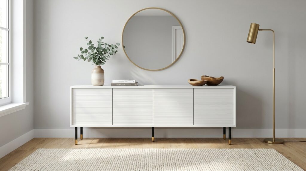 szafka rtv sherwood 180 cm 4d frezowana bialy mat