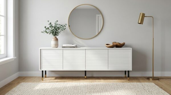 szafka rtv sherwood 180 cm 4d frezowana bialy mat