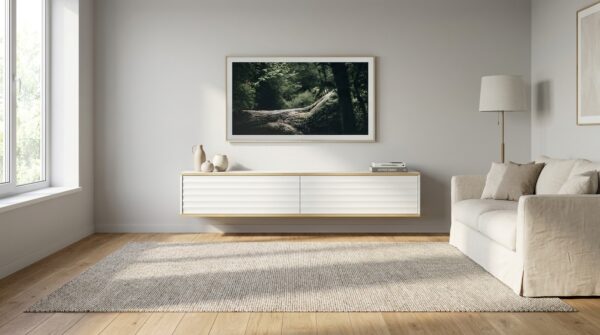 szafka rtv wabi 180 cm wiszaca frez bialy mat