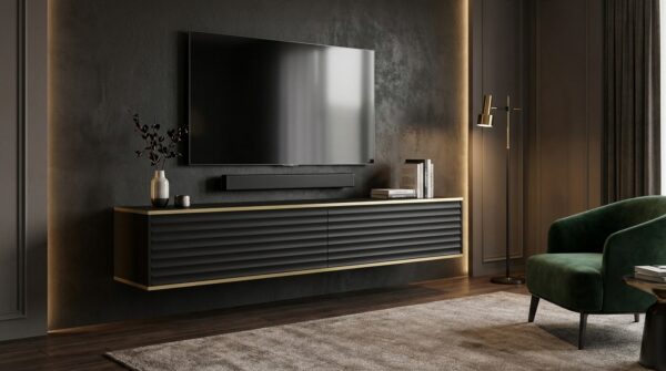 szafka rtv wabi 180 cm wiszaca frez czarny mat generated