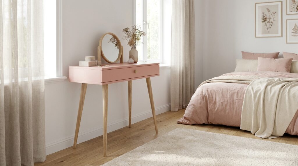 toaletka malibo 90 cm konsola z szuflada roz naturalny generated