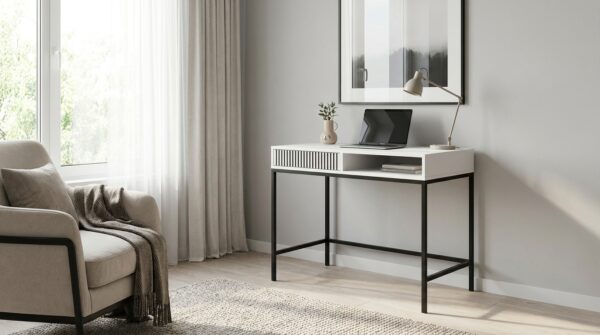 toaletka ravenna f 112x50 cm biurko konsola z szuflada bialy mat
