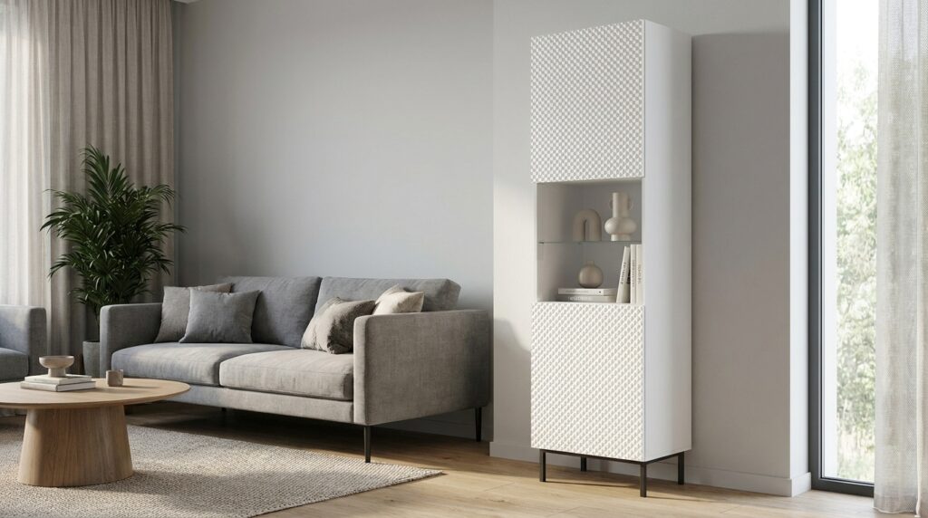 witryna ravenna c 60 cm 1ds bialy mat bialy polysk rama czarna generated